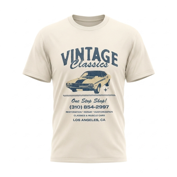 Melrose Place Vintage Classics Graphic T-Shirt - Natural White