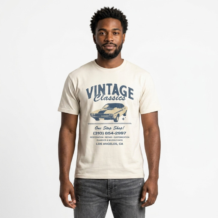 Melrose Place Vintage Classics Graphic T-Shirt - Natural White