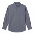 Five Four Windowpane Plaid Grid Check Long Sleeve Shirt - Burgundy / Navy / White / Size Large