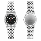 Vintage Edward Lynn Quartz Sports Watch - Silver/Black Dial - Battery Required