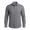 Five Four Gingham Check Long Sleeve Button Down Shirt - Black / White / Large
