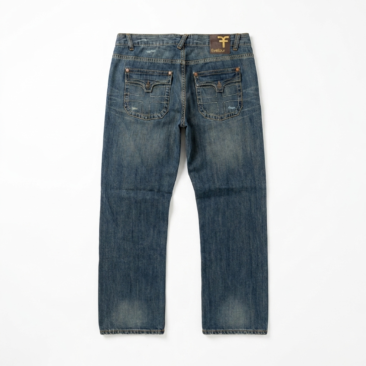 Five Four Jeans Distressed Wide Straight Leg