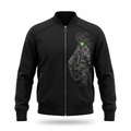 Five Four Graphic Bomber Jacket Black & Neon Green