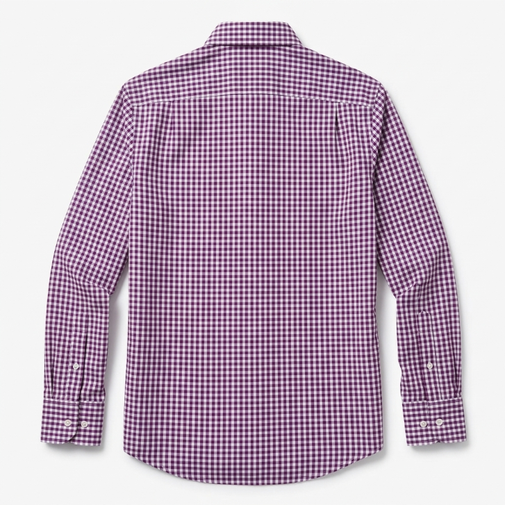Five Four Purple Gingham Check Long Sleeve Shirt - Purple / White / Size Large