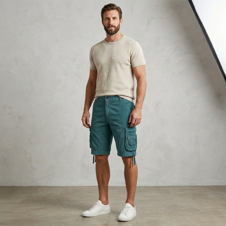 Five Four Teal Cargo Shorts