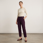 Tory Burch Tailored Stretch Trousers Plum Burgundy Size 0