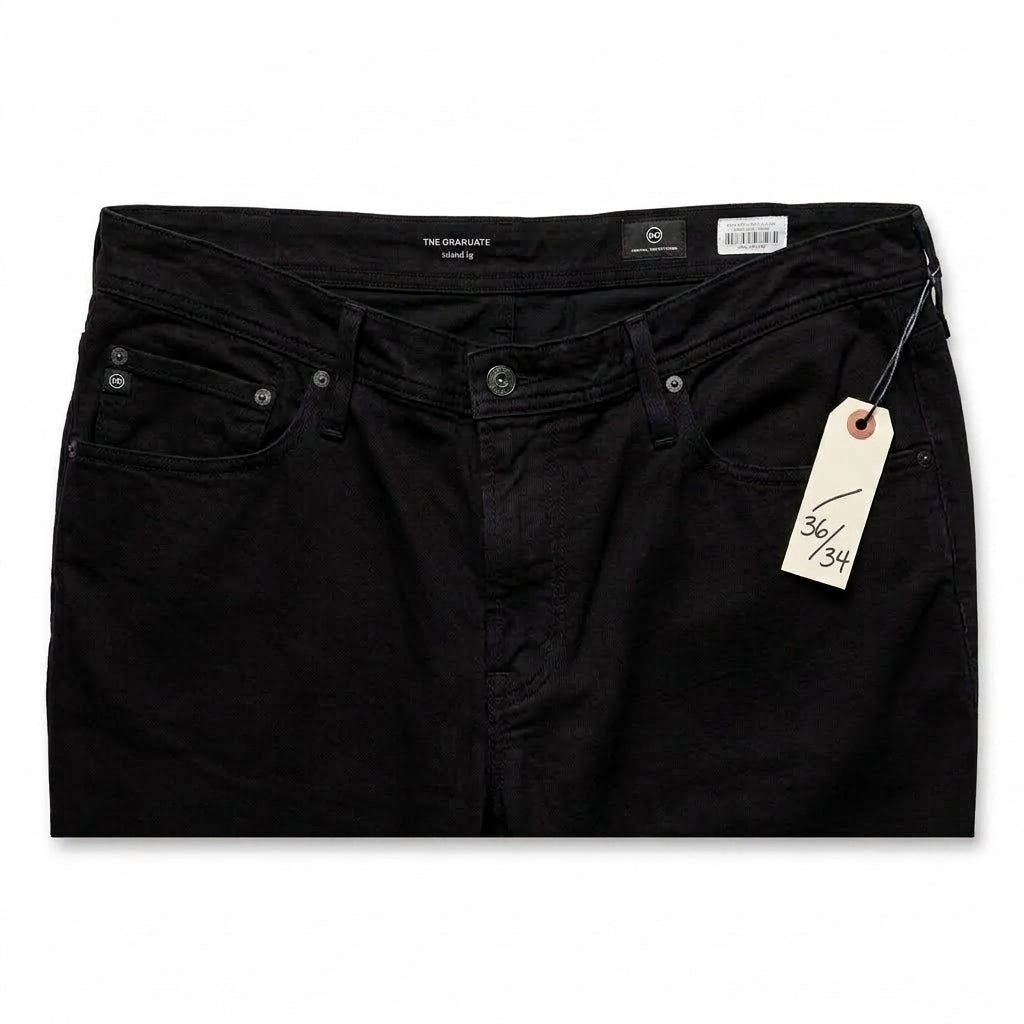 AG Adriano Goldschmied The Graduate Tailored Leg Jeans Black 36x34