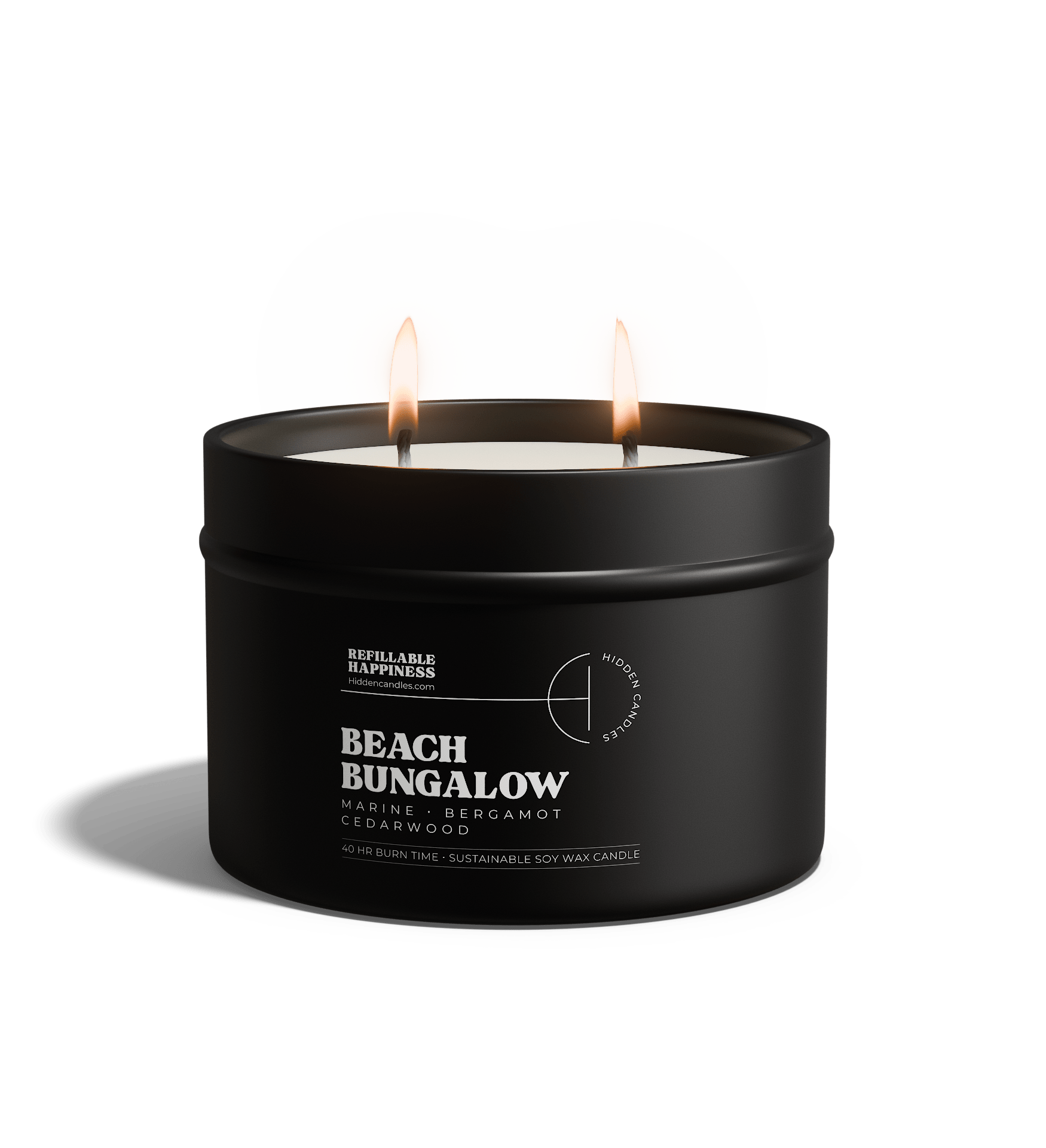 Beach Bungalow Candle 10.6 oz – Marine Air, Driftwood & White Tea - Hidden Candles