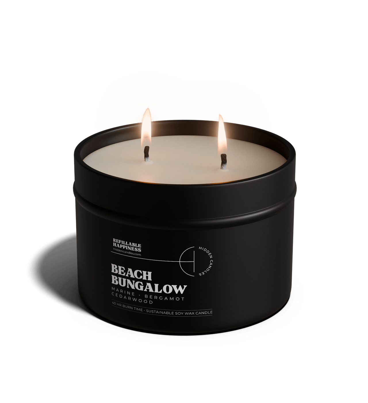 Beach Bungalow Candle 10.6 oz – Marine Air, Driftwood & White Tea - Hidden Candles