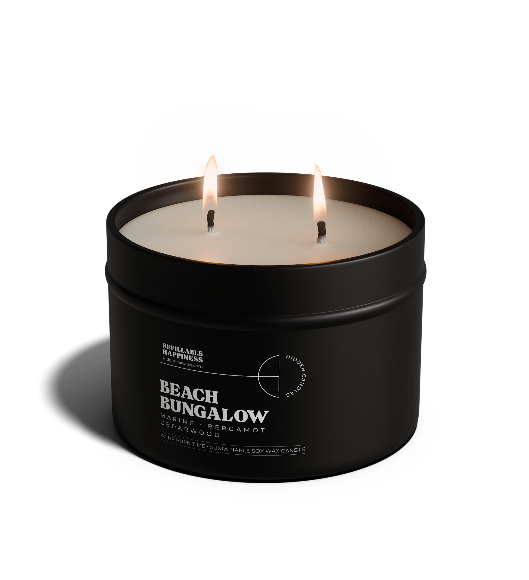 Beach Bungalow Candle 10.6 oz – Marine Air, Driftwood & White Tea - Hidden Candles
