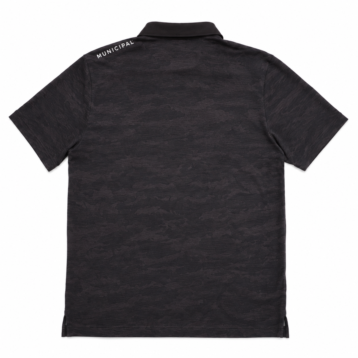 MUNICIPAL Men's Black Polo T-Shirt Medium