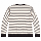 Five Four Men’s Cream Black Striped V-Neck Pullover Sweatshirt Size M
