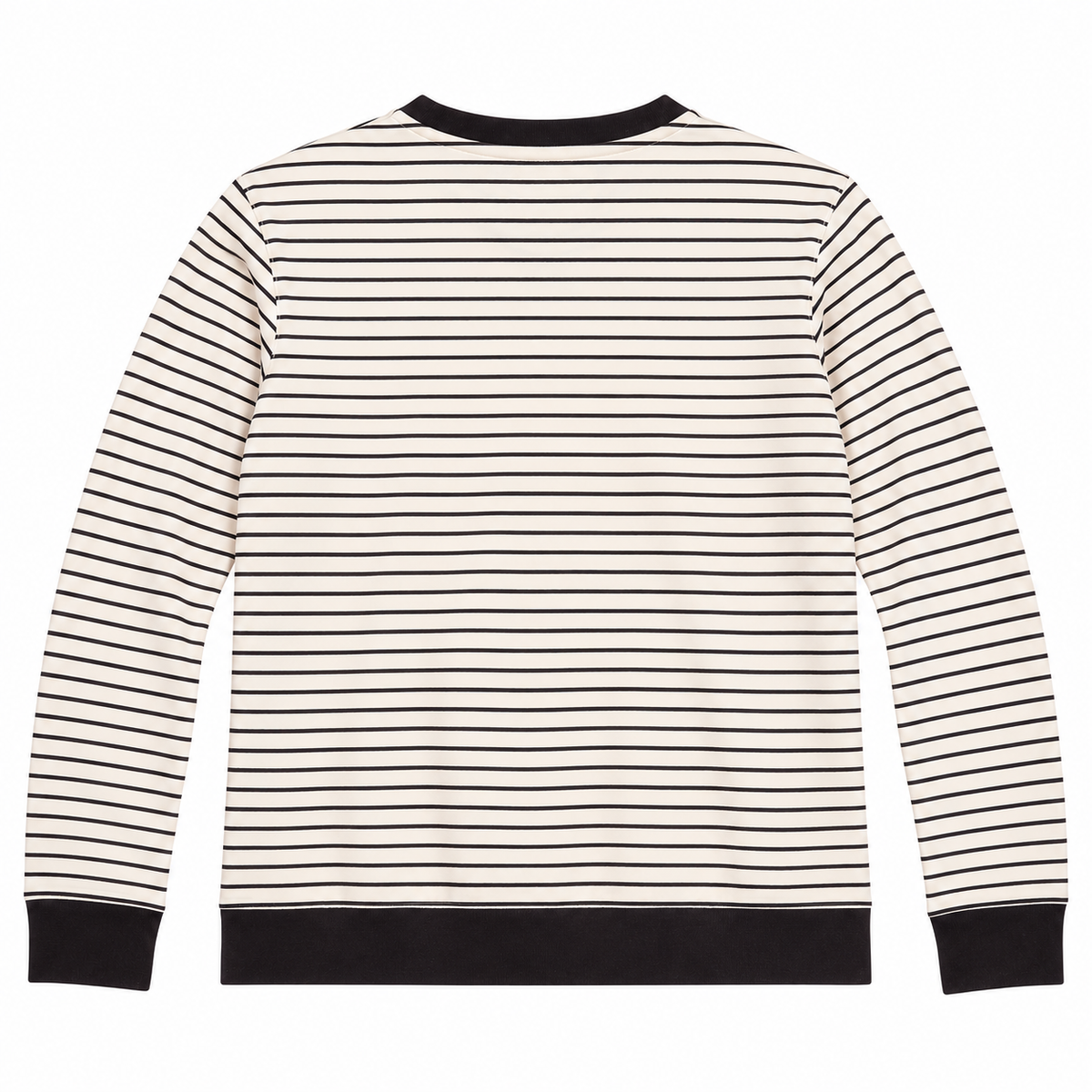 Five Four Men’s Cream Black Striped V-Neck Pullover Sweatshirt Size M