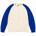Five Four x Poggy The Man Men's Cream Blue Raglan Cardigan Large
