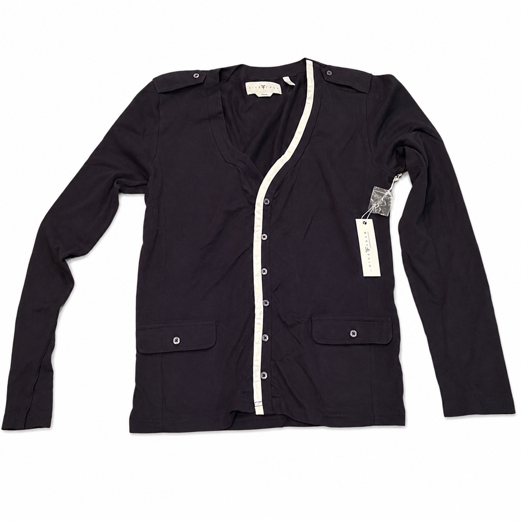 Five Four Men’s Black Contrast Trim Button Front Cardigan – Size M