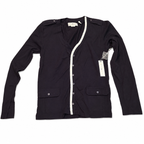 Five Four Men’s Black Contrast Trim Button Front Cardigan – Size M