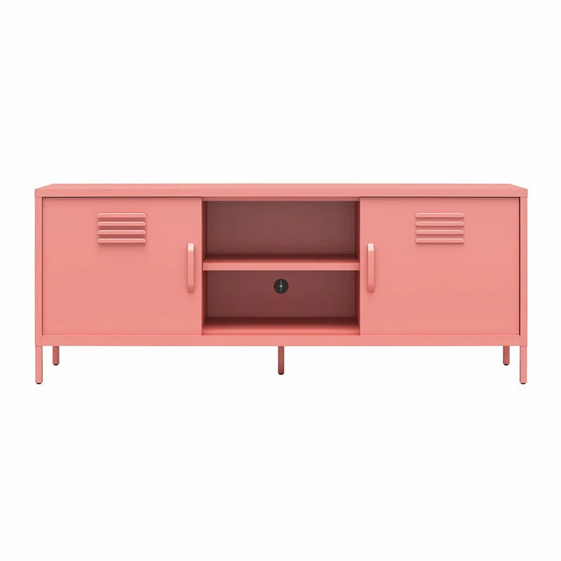 Novogratz Cache Metal Locker-Style TV Stand for TVs up to 65", Dusty Rose