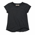 Free People We The Free Women's Distressed Short Sleeve Tee - Washed Black