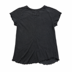 Free People We The Free Women's Distressed Short Sleeve Tee - Washed Black