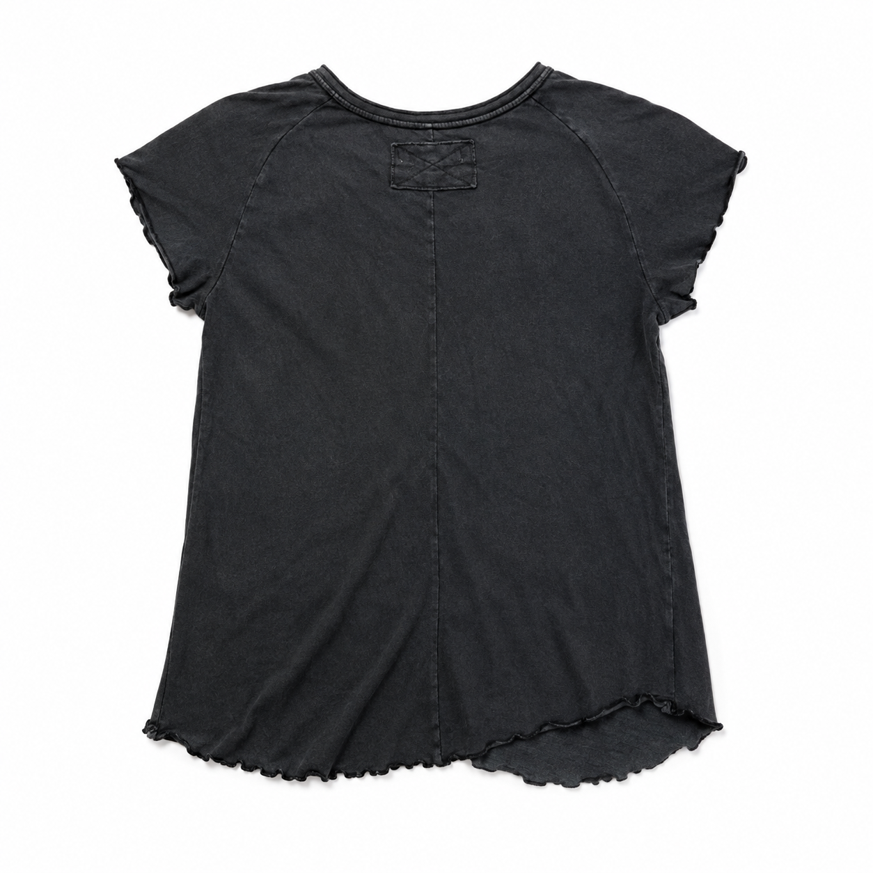 Free People We The Free Women's Distressed Short Sleeve Tee - Washed Black