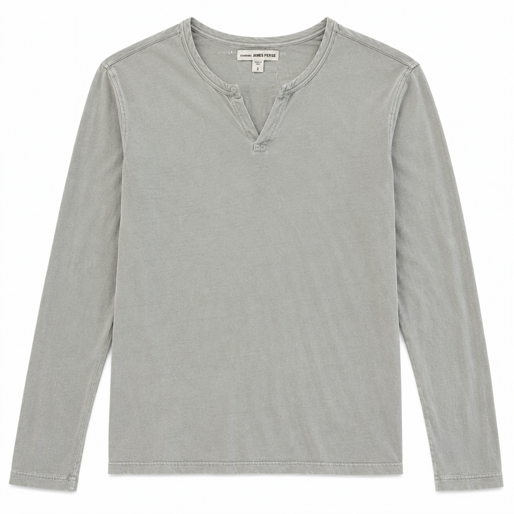 James Perse Men's Lightweight Hooded Long Sleeve Shirt - Gray