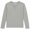 James Perse Men's Lightweight Hooded Long Sleeve Shirt - Gray