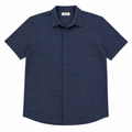 Robert Barakett Ranger Men's Short Sleeve Knit Button-Up Shirt - Navy