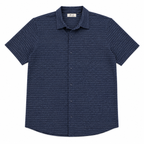 Robert Barakett Ranger Men's Short Sleeve Knit Button-Up Shirt - Navy