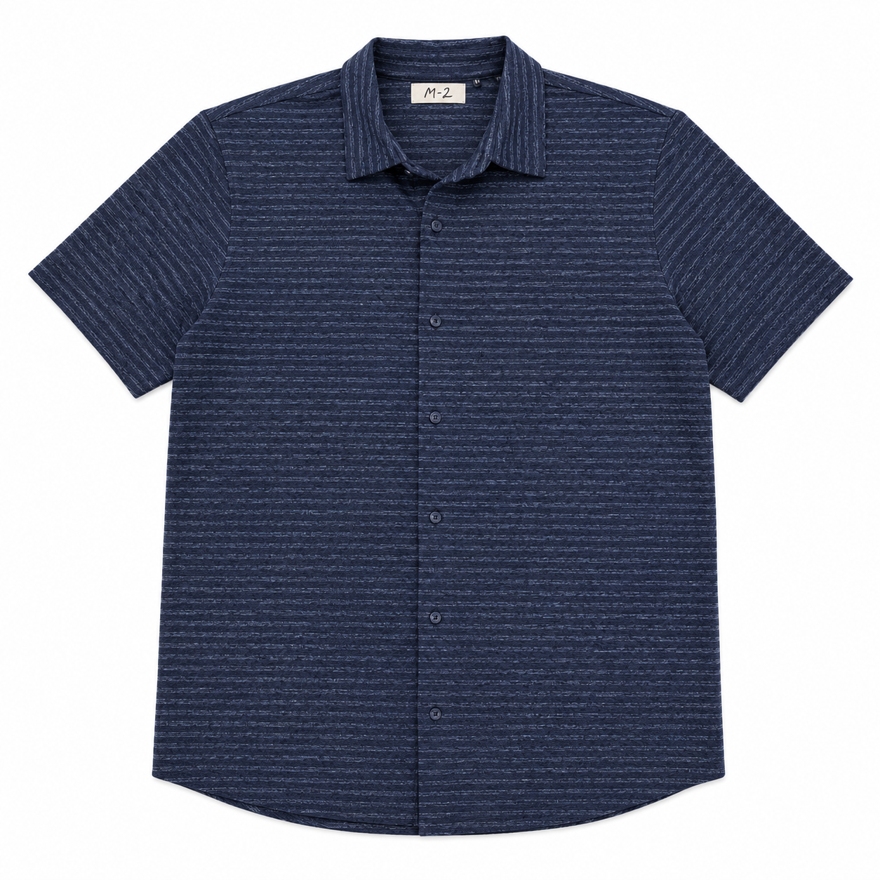 Robert Barakett Ranger Men's Short Sleeve Knit Button-Up Shirt - Navy