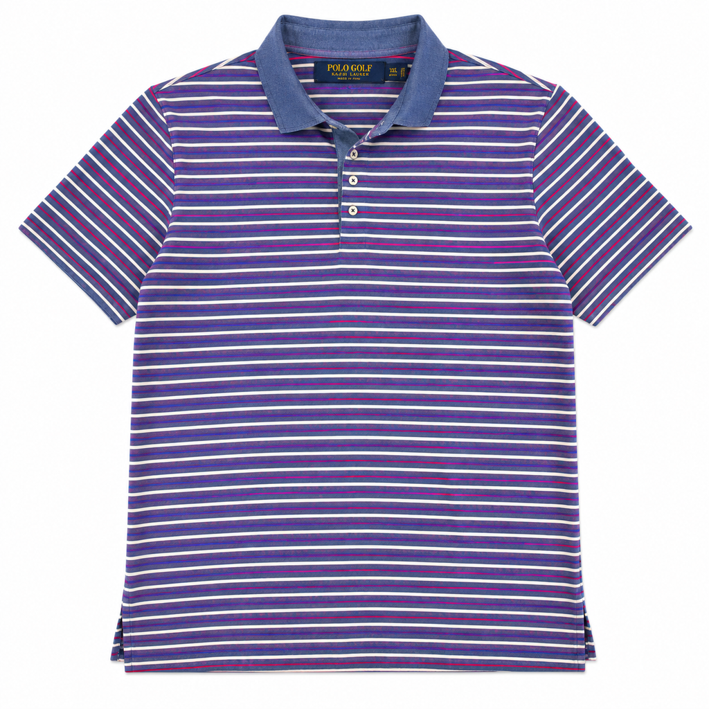 Polo Golf Ralph Lauren Men's Performance Striped Polo Shirt - XXL