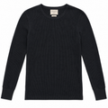 rag & bone Men's Black Waffle Knit Long Sleeve Thermal Shirt - Size M