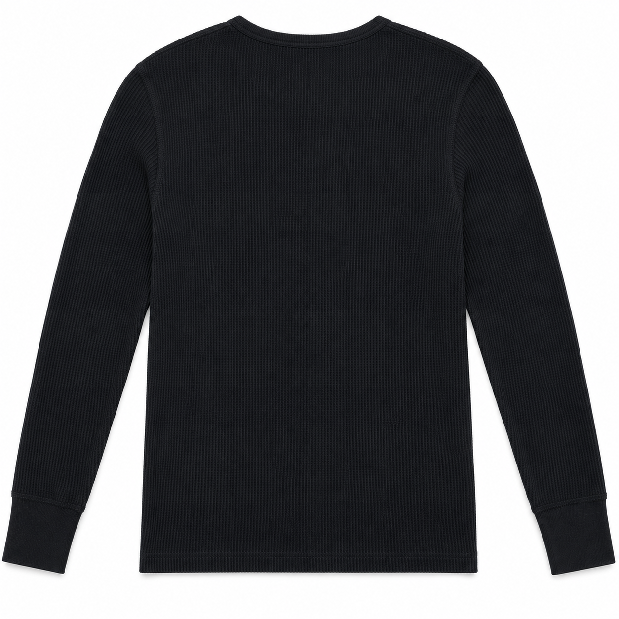 rag & bone Men's Black Waffle Knit Long Sleeve Thermal Shirt - Size M