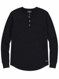Good Man Men's Legend Henley Long Sleeve Shirt Black - Size M