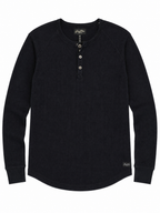 Good Man Men's Legend Henley Long Sleeve Shirt Black - Size M