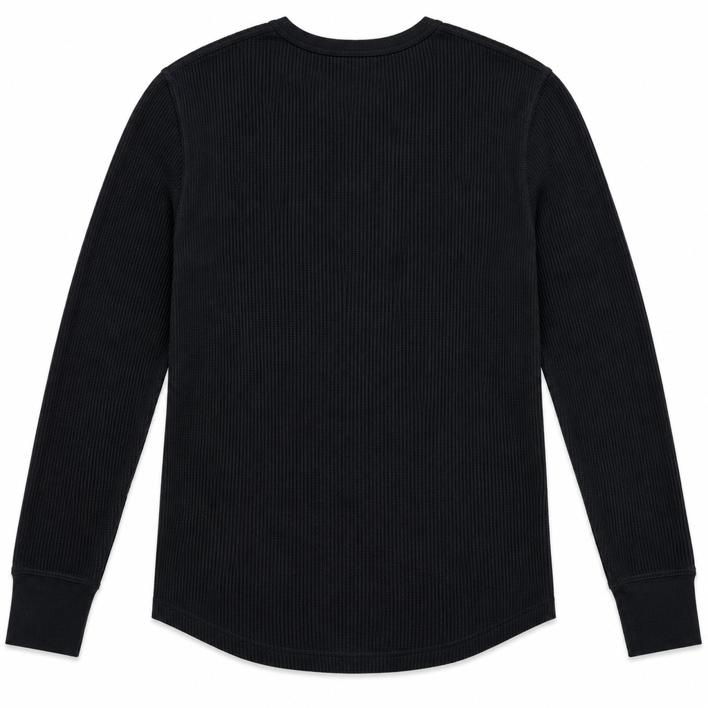 Good Man Men's Legend Henley Long Sleeve Shirt Black - Size M