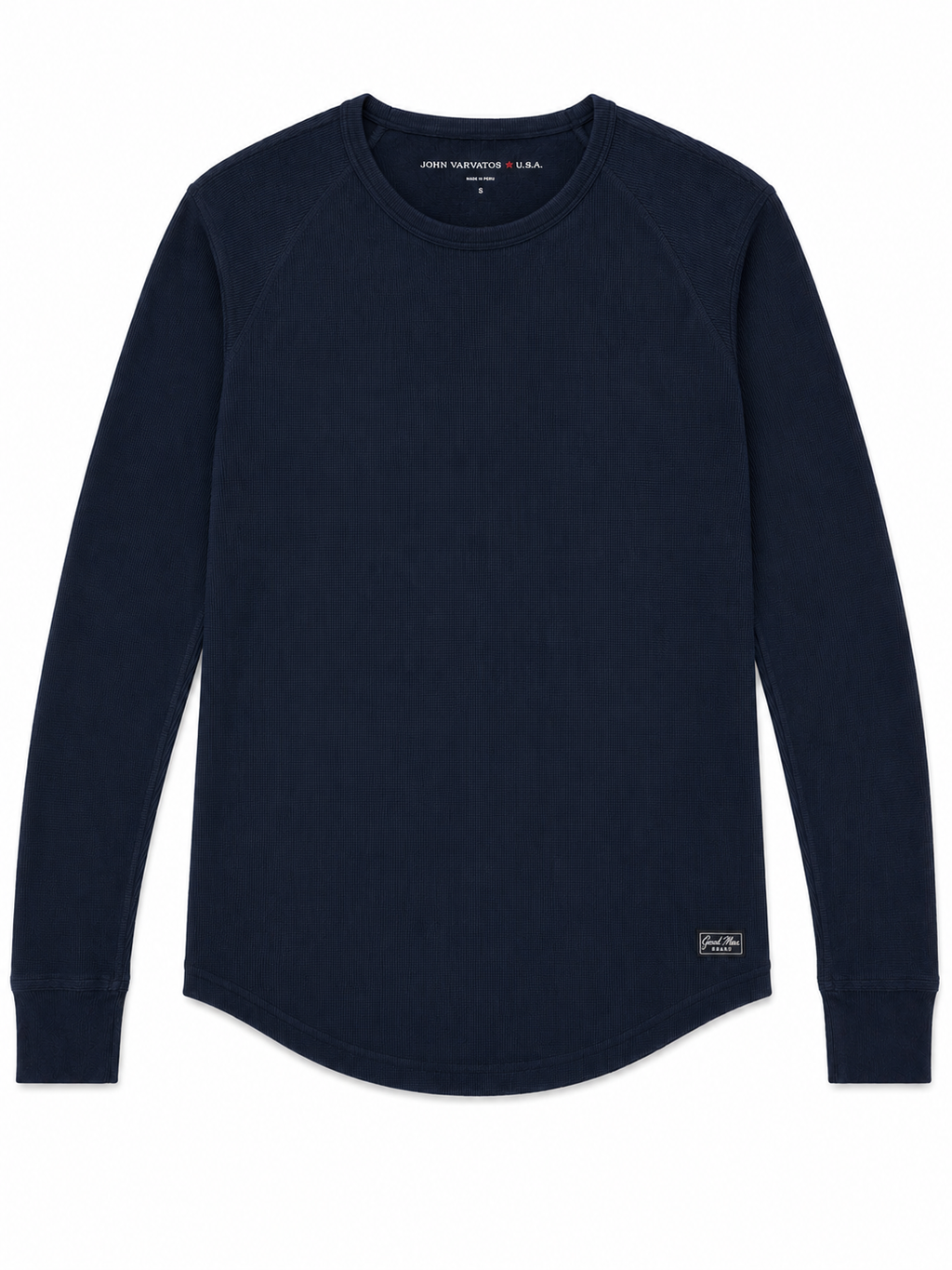 John Varvatos Long Sleeve Thermal Shirt - Waffle Knit/Navy