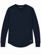 John Varvatos Long Sleeve Thermal Shirt - Waffle Knit/Navy