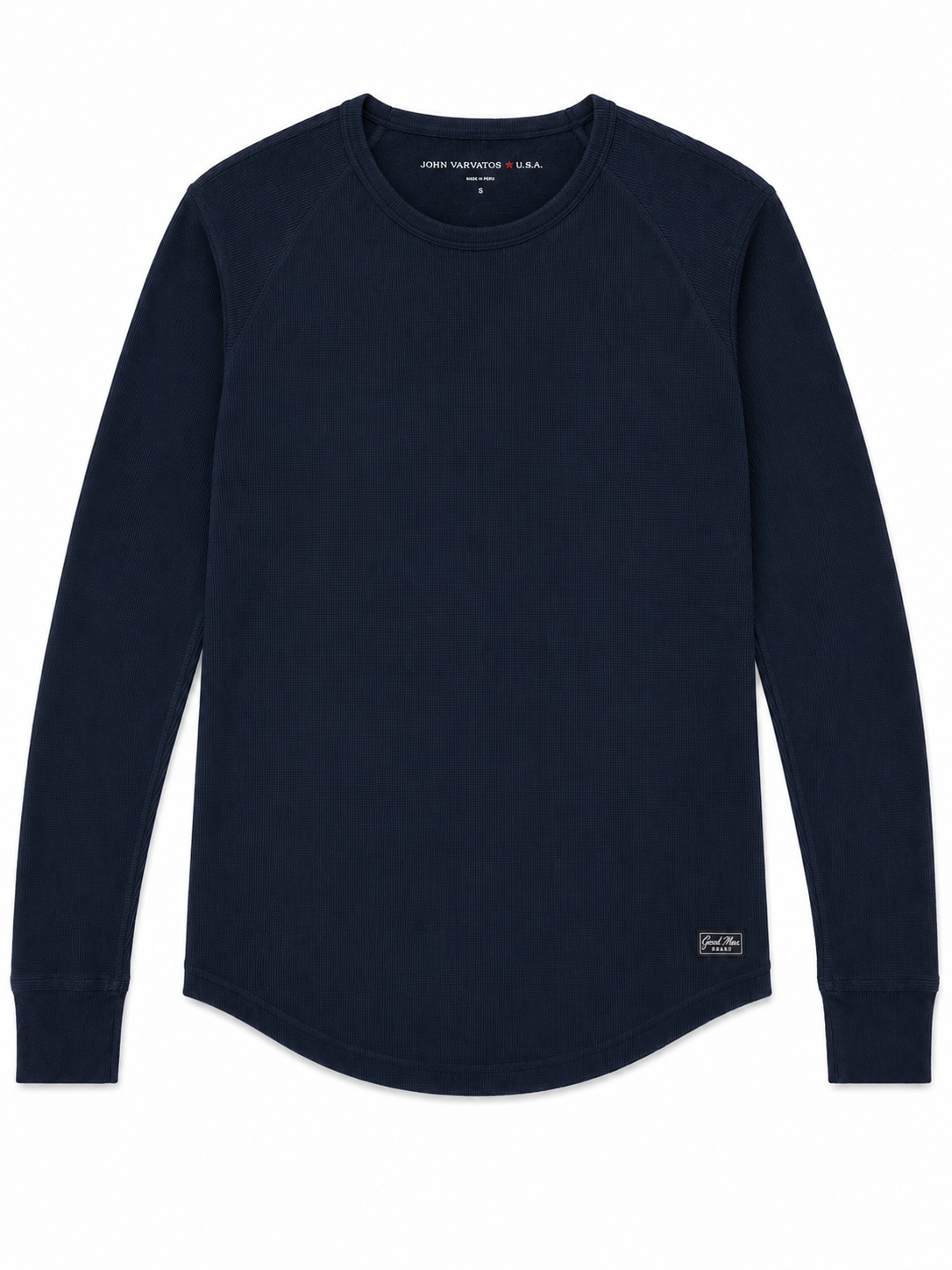 John Varvatos Long Sleeve Thermal Shirt - Waffle Knit/Navy