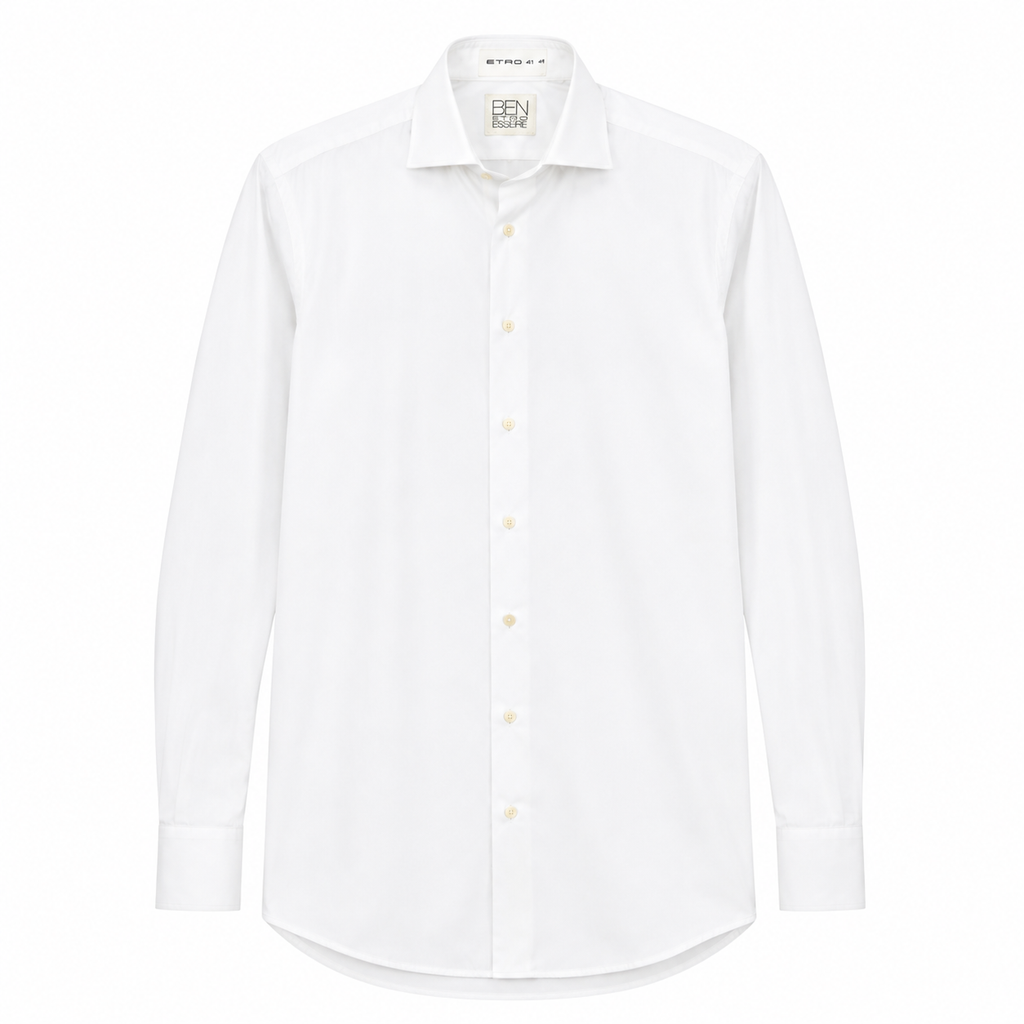 ETRO Ben Essere Men's Dress Shirt - Solid White
