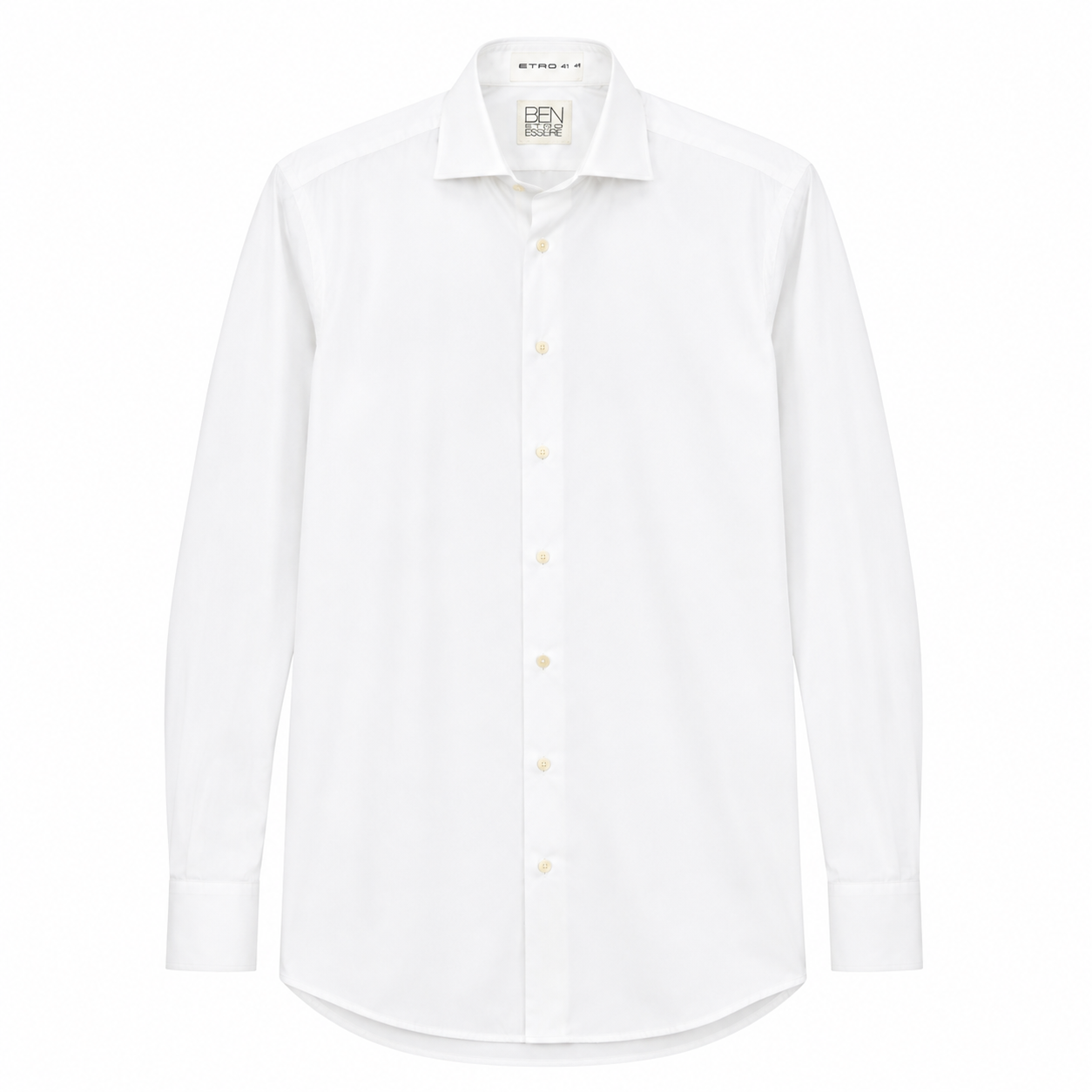 ETRO Ben Essere Men's Dress Shirt - Solid White