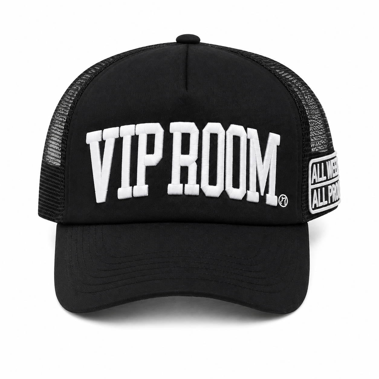 VIP Room St. Tropez Embroidered Trucker Cap - Black