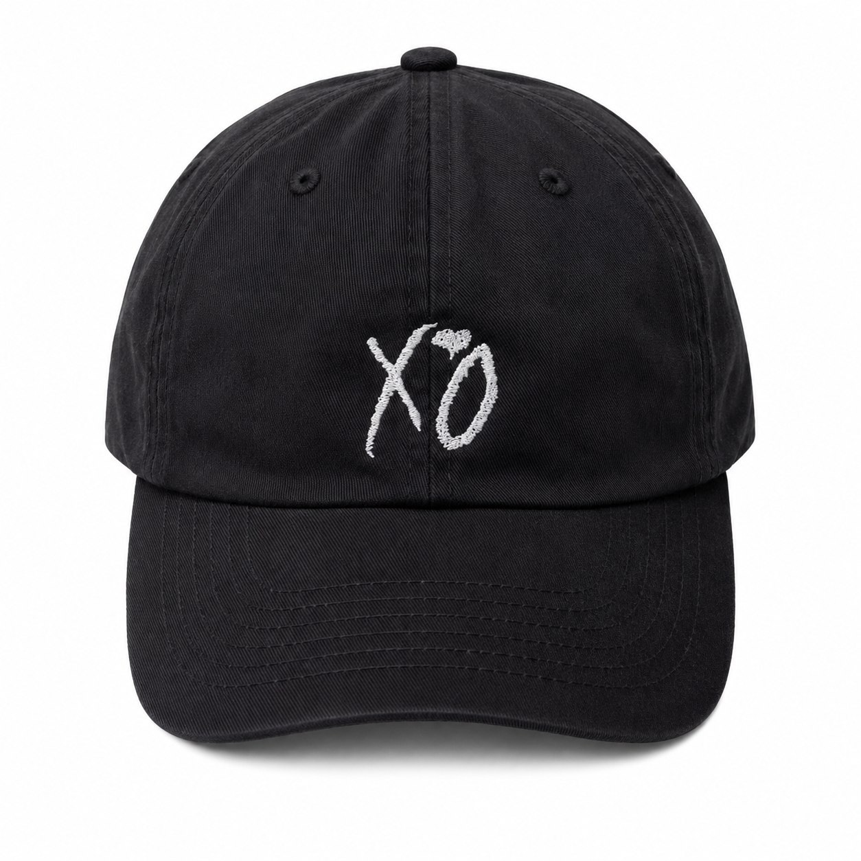 Five Four XO Embroidered Baseball Cap - Black/White