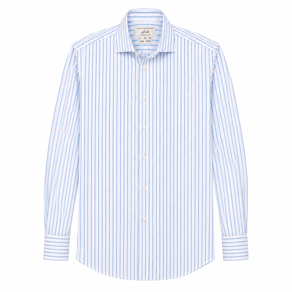 Anto Beverly Hills Men's Custom Dress Shirt - Blue Striped