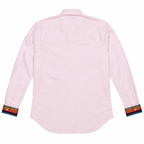 Paul Smith Men's Dress Shirt - Pink with Multicolor Stripe Cuffs
