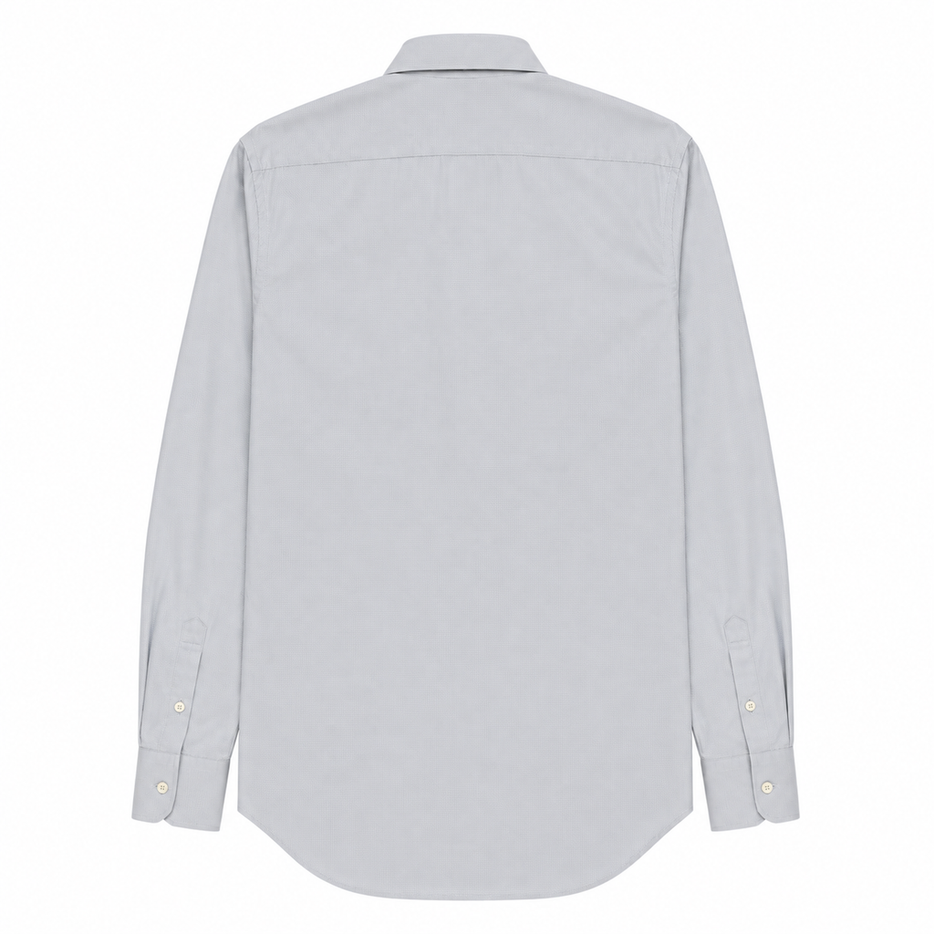 Anto Beverly Hills Men's Custom Dress Shirt - Light Gray Micro Check
