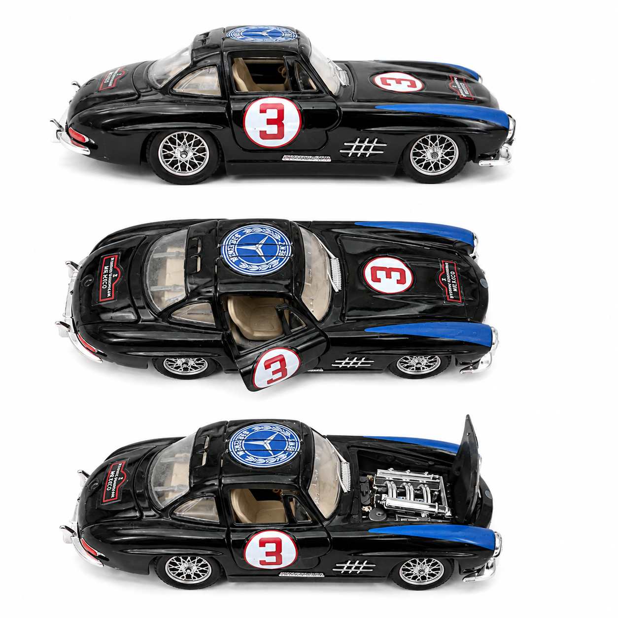 Mercedes-Benz No. 3 Racing Model Car - Black/Blue
