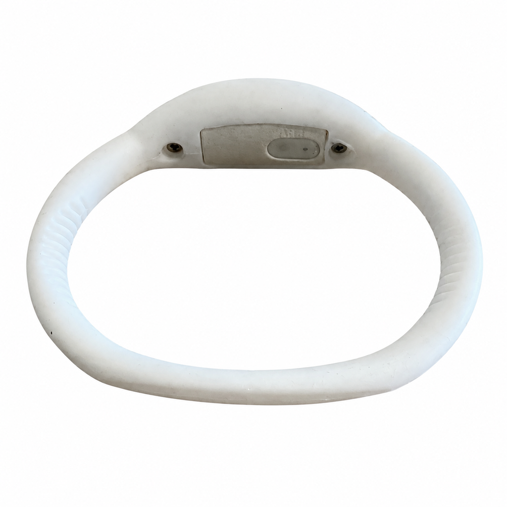Vintage White Digital LCD Bangle Bracelet Watch - Battery Required