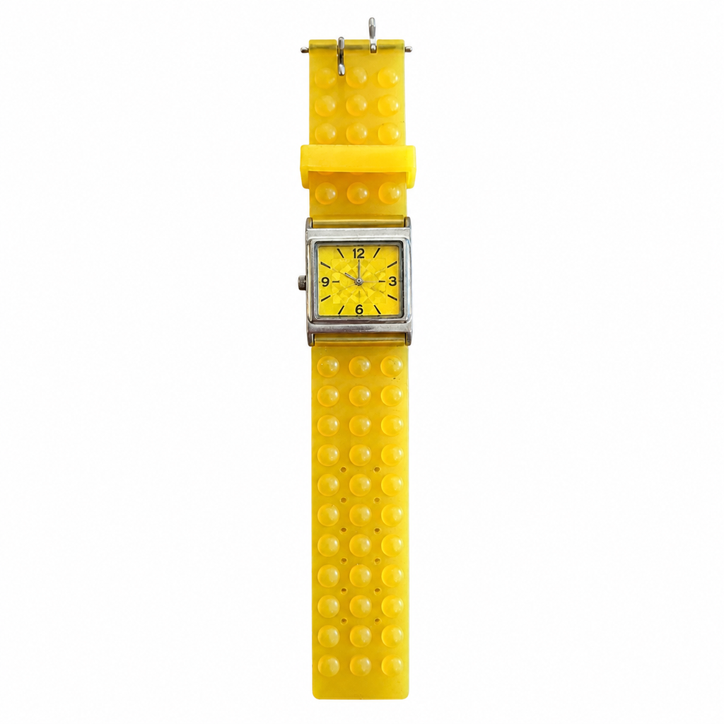 Vintage Mossimo Lego Yellow Square Analog Watch with - Battery Required