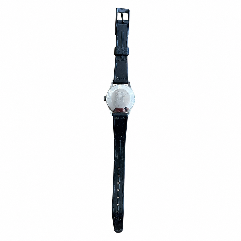 Vintage Men's Mechanical Hand-Wind Watch - White Dial Black - Winding Required