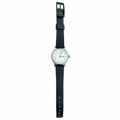 Vintage Men's Mechanical Hand-Wind Watch - White Dial Black - Winding Required